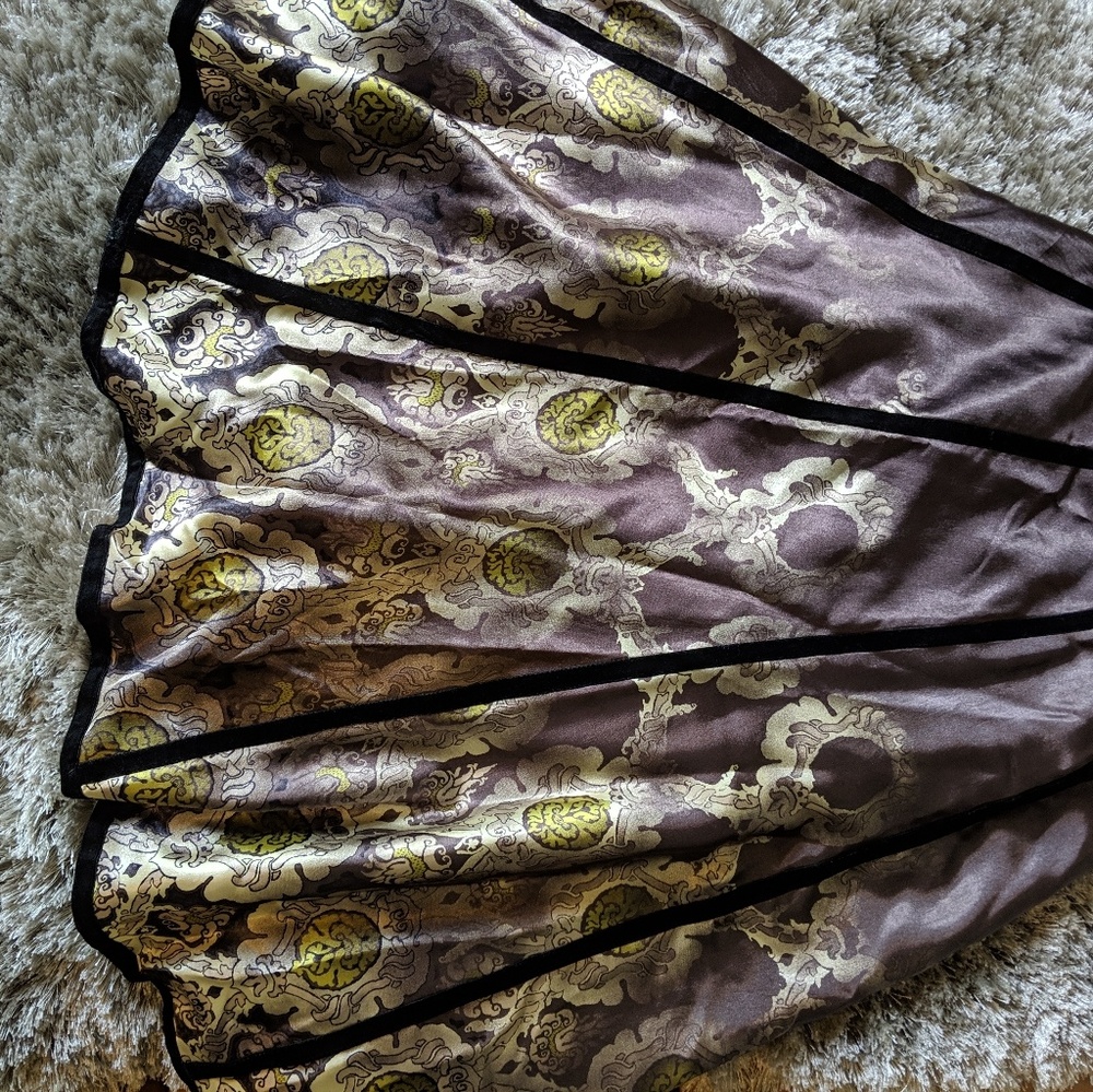 Beautiful brown, gold and green skirt.